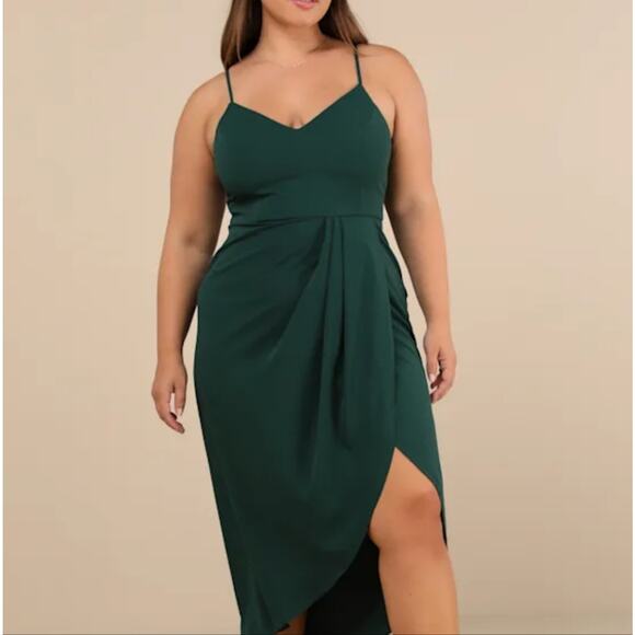 NEW Lulus Reinette Dark Green Sleeveless Midi Dress - Picture 2 of 16